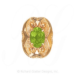 GS456 PD - 14 Karat Gold Peridot Slide 